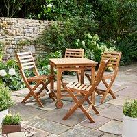 Compact Wooden Folding Dining Set Natural