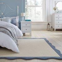 Bonnie Scallop Natural Border Wool Rug Beige