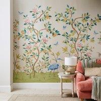 Cranberry and Laine Chinoiserie Champagne Floral Mural Natural