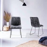 Indus Valley Set of 2 Saturn Grey Upholstered Dining Chairs