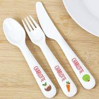 Personalised First Christmas Plastic Dinner Cutlery Set