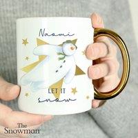 Personalised The Snowman Gold Handled Mug