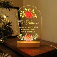 Personalised Poinsettia LED Light