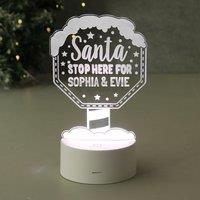 Personalised Santa Stop Here Colour Changing LED Light