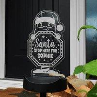 Personalised Santa Stop Here Solar LED Light