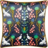 KateMerritt Herons Blue Piped Square Cushion