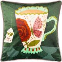 KateMerritt TimeForTea Piped Square Cushion