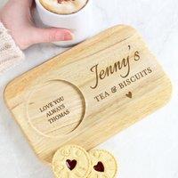 Personalised Heart Design Wooden Coaster Tray