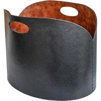 Black Faux Leather Log Bucket Black