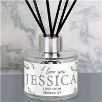 Personalised Green Floral Diffuser