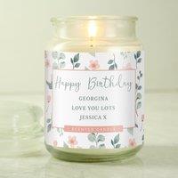 Personalised Floral Large Lidded Jar Candle