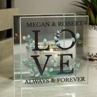 Personalised Botanical Mirrored Glass Tealight Holder