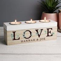 Personalised Botanical Triple Tealight Box