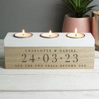 Personalised Large Date Triple Tealight Box