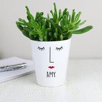 Personalised Mrs Face Plant Pot