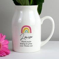Personalised Rainbow Flower Jug Vase