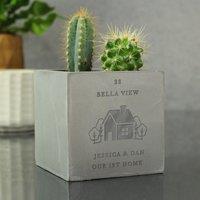 Personalised New Home Concrete Plant Pot