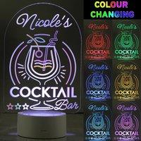 Personalised Cocktail Colour Changing Night LED Light