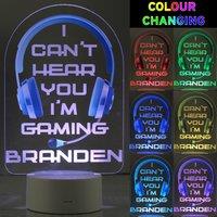 Personalised Blue Gaming Colour Changing Night LED Light