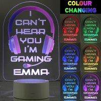 Personalised Pink Gaming Colour Changing Night LED Light