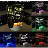 Personalised Gaming Controller Holder Colour Changing LED Light