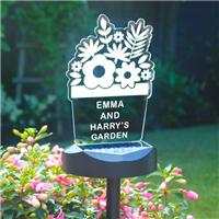 Personalised Plant Pot Outdoor Solar LED Light
