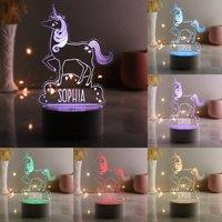 Personalised Unicorn Colour Changing Night LED Light