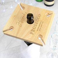Personalised Wooden Four Wine Glasses and Bottle Holder
