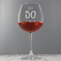 Personalised Birthday Bottle of Wine Glass