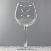 Personalised One Glass Bottle of Wine Glass