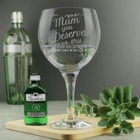 Personalised Mum You Deserve This Gin Balloon Glass