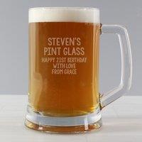 Personalised Engraved Message Stern Pint Tankard