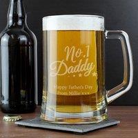 Personalised No1 Daddy Glass Pint Stern Tankard