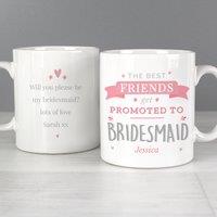 Personalised Promoted To Mug Pink White