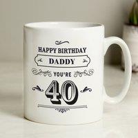 Personalised Birthday Vintage Typography Mug