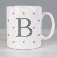 Personalised Monogram Pink Spot Mug