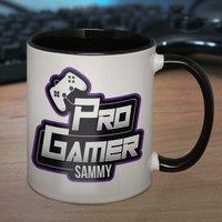 Personalised Pro Gamer Black Handled Mug