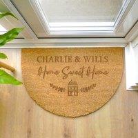 Personalised Half Moon Home Sweet Home Doormat