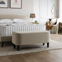 Modern Curves Woven End of Bed Storage Ottoman