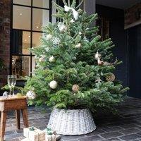 White Round Wicker Tree Skirt 60cm