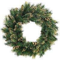 24" Decorative Collection Wreath With Gold Berries