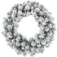 24" Decorative Collection Christmas Wreath Snowy Effect