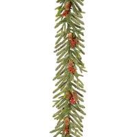 9ft x 12 Dorcester Fir Christmas Garland with Berries and Cones