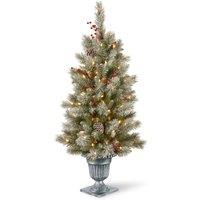 Snowy Bristle Berry Pine 4ft Entrance Pre-lit Christmas Tree