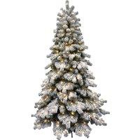 6ft Snowy Downswept Noble Fir Pre-lit Christmas Tree