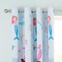 Catherine Lansfield Mermaid Fully Reversible Eyelet Curtains Blue