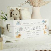 Personalised Safari Animals Wooden Crate