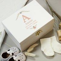 Personalised Floral Bouquet Wooden Memory Box