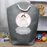 Personalised Fairy Princess Storage Bag Grey