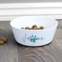 Personalised Paw Print Plastic Cat Bowl